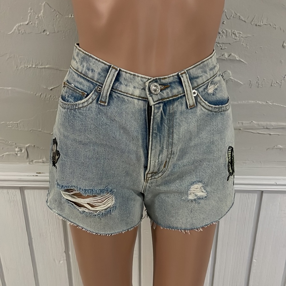 Hudson butterfly Jean shorts